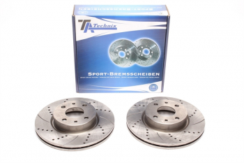 TA Technix sport brake disc set front axle suitable for Alfa Romeo 164 / Fiat Croma / Lancia Thema