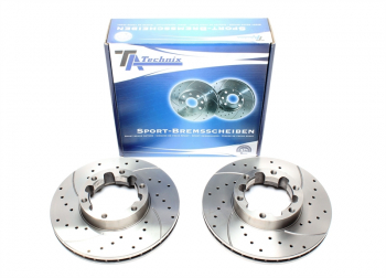 TA Technix Sport brake disc set front axle fits Nissan Cabstar E