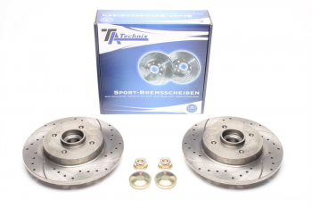 TA Technix sport brake disc set with wheel bearing +sensor ring rear axle suitable for Citroën Berlingo/DS4/C4 Picasso I /C4 Grand Picasso I / Peugeot 308 SW/Partner Tepee