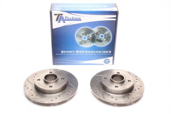 TA Technix sport brake disc set rear axle suitable for Citroën C4 II / DS4 / Peugeot 308 / 308 SW / 308CC