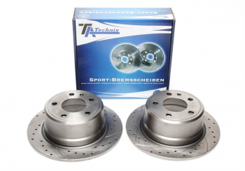 Preview: TA Technix Sport Bremsscheiben Satz Hinterachse passend für BMW 5er Serie E34 iX Modelle