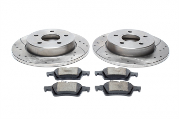 TA Technix Sport brake disc set incl. brake pad set rear axle fits Ford C-Max / Focus II