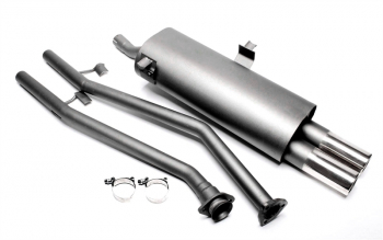 TA Technix sport rear silencer 2x76mm fits BMW 3 Series E30 Sedan, Convertible, Touring