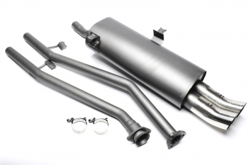 TA Technix Sportendschalldämpfer 2x76mm DTM passend für BMW 3er Serie E30 Limousine, -Cabriolet, -Touring