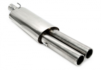 TA Technix rear silencer 2x76mm round/flanged from stainless steel system EVOG2A-xx