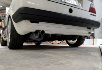 TA Technix Sportendschalldämpfer 1x60mm S-Rohr passend für VW Golf II