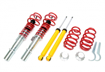 TA Technix coilover suspension up to 1105kg front axle load fits Audi A3 (8P)/ Seat Altea , Leon, Toledo III (1P/5P)/ Skoda Octavia II, Superb (1Z/3T)/ VW Golf V, Golf Plus, Jetta III (1K/1KP), Passat 3C, Touran (1T)