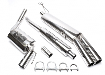 TA Technix stainless steel system 2x76mm round/flanged fits VW Passat Sedan, -Variant, Type 35I
