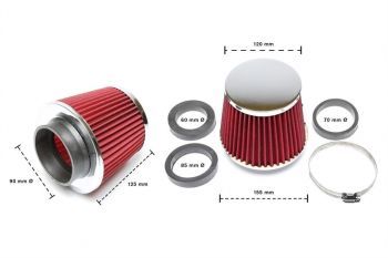 TA Technix sports air filter Ø90mm with chrome cover