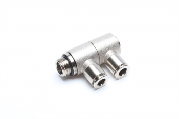 TA Technix Double Angle Plug Fitting 2 x 6mm with 1/4" male thread