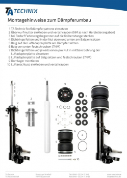 TA Technix Luftdämpfersatz Vorderachse passend für BMW 3er Serie E21 45mm