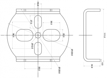 TA Technix universelle  Achsköper-Balgplatte mit 2-1/4" Aufnahme