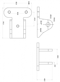 TA Technix universeller Gabelkopf mit Lasche für 33mm Stossdämpferaufhängung