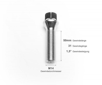 TA Technix Radschraube M14  X 1.5 X 50 KE