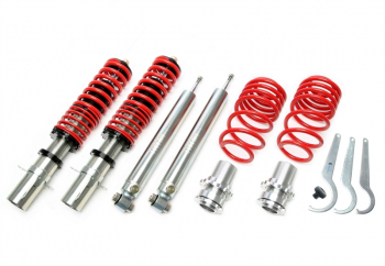 TA Technix hardness adjustable coilover suspension - Deep Version - suitable for Audi A3 (8L)/ Seat Leon, Toledo II (1M)/ Skoda Octavia I (1U)/ VW Bora, Golf IV (1J), New Beetle (9C)