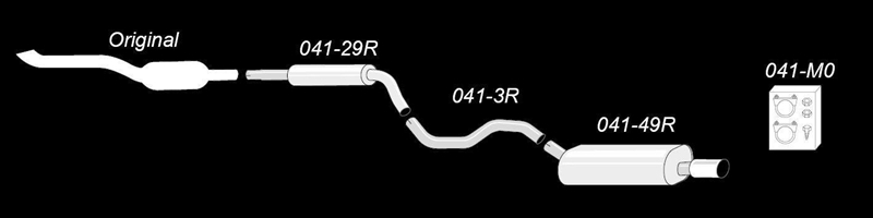 TA Technix stainless steel system 1x100mm suitable for Audi TT Coupe/Roadster only 2-WD txpe 8N