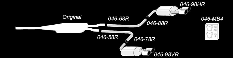 TA Technix Duplex Edelstahlanlage 2x80mm Links+Rechts passend für Audi A6 Quattro Limo.+Avant Typ 4F-C6