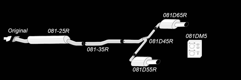 TA Technix Duplex Edelstahlanlage 1x90x120mm passend für Opel Insignia A Kombi 2WD
