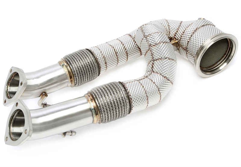 TA Technix Downpipe mit Hitzeschild und Katalysator passend für Audi TT-RS Typ 8J, A3 Sportback RS3 Typ 8P, Q3 RS Quattro 2.5 TFSI Typ 8U