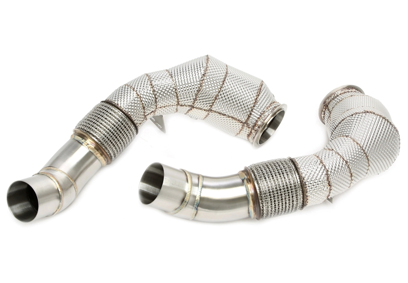 TA Technix Downpipe mit Hitzeschild und Katalysator passend für BMW 5er Serie M5 Typ F10, 6er Serie M6 Typ F12/F13/F06 - Motorcode S63 B44