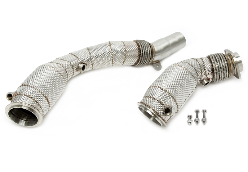 TA Technix Downpipe mit Hitzeschild und Katalysator passend für BMW 2er Serie M2 Typ F87, 3er Serie M3 Typ F80, 4er Serie M4 Typ F82, F83 - Motorcode S55