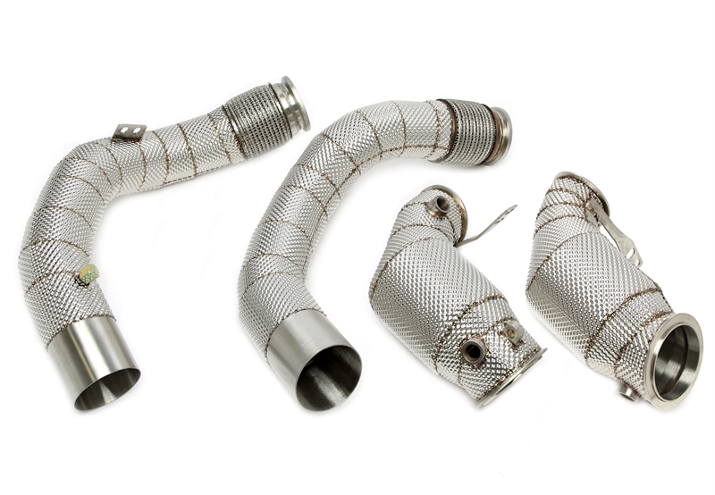 TA Technix Downpipe mit Hitzeschild und Katalysator passend für X5 M Typ F95, X6 M Typ F96 ab BJ 2020-2022 - Motorcode S63