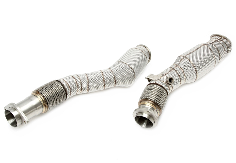 TA Technix downpipe with heat shield and catalytic converter fits for BMW X3 Series M models F97, X4 Series M models F98 - engine code S58