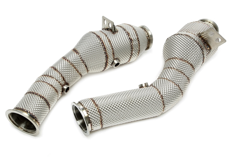 TA Technix downpipe with heat shield and catalytic converter suitable for Mercedes-Benz C-Class W205, E-Class W212, W213 - engine code M276