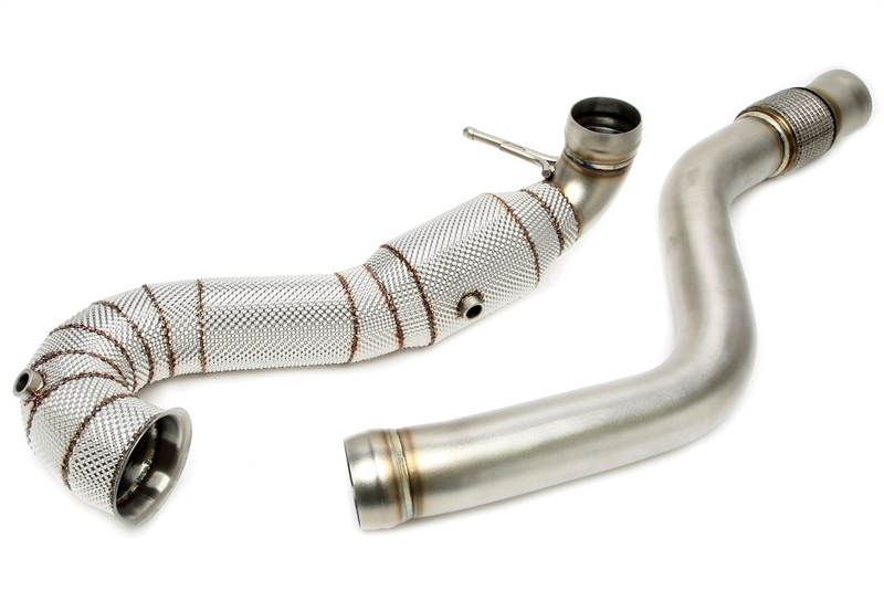 TA Technix Downpipe mit Hitzeschild und Katalysator passend für Mercedes Benz CLA-Klasse Coupe C117, CLA Shooting Brake X117, C45 AMG - Motorcode M133