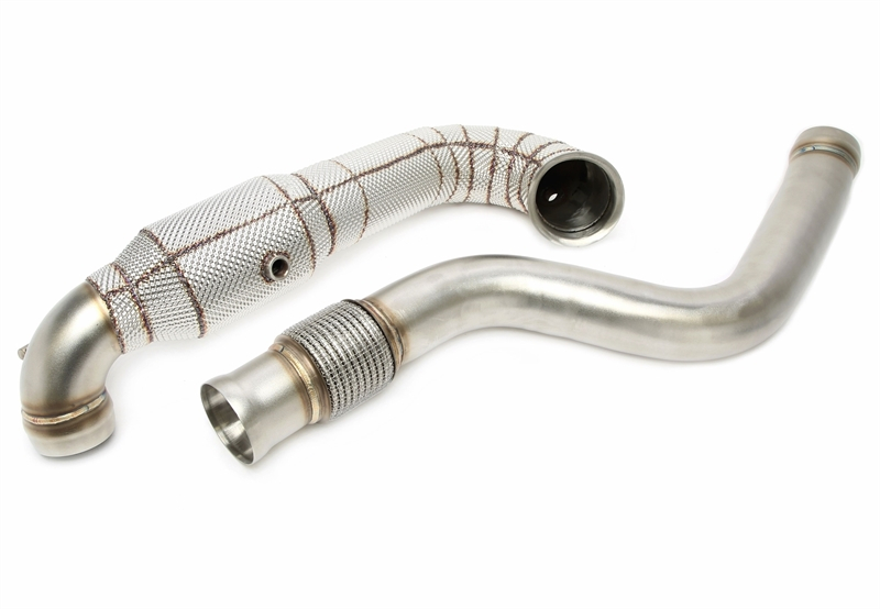 TA Technix Downpipe mit Hitzeschild und Katalysator passend für Mercedes Benz CLA-Klasse Coupe C117, CLA Shooting Brake X117, C45 AMG - Motorcode M133