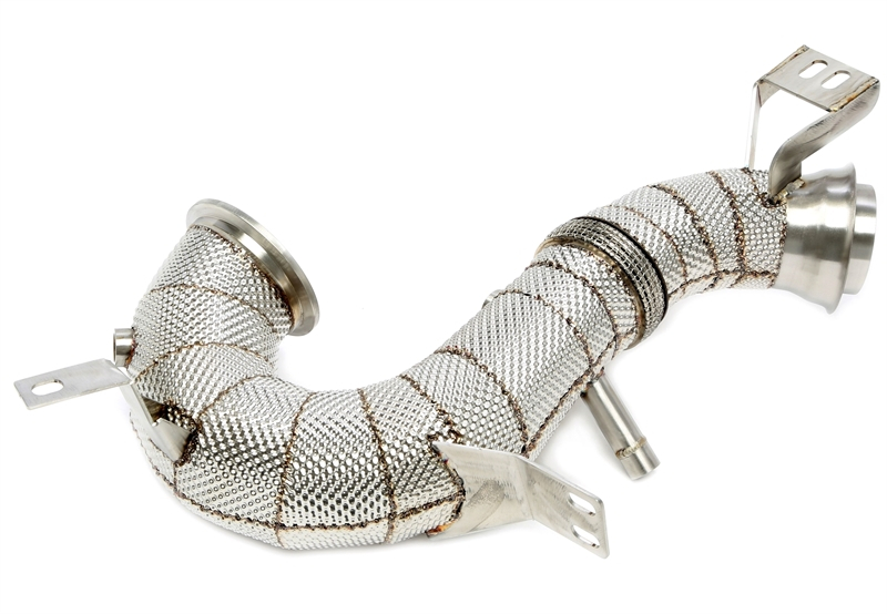 TA Technix Downpipe mit Hitzeschild ohne Katalysator passend für Mercedes-Benz AMG GT GT43/GT53 X290, E-Klasse W213, CLS-Klasse C257, GLE-Klasse V167, S-Klasse W222 - Motorcode M256