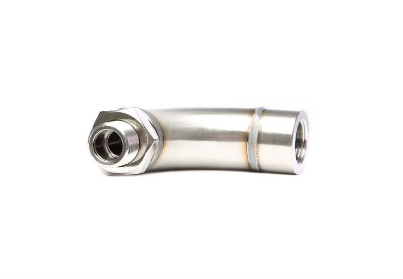 TA Technix universeller 45° Bogen Lambdasonden Adapter/Verlängerung -  Abmessung M18 x 1,5 x 47mm  - passend für Downpipe/Sportkatalysator/Nachkat