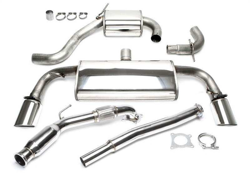 TA Technix Upgrade Kit Downpipe mit Kat + Duplex Edelstahl Anlage 1x100mm passend für VW Golf VI