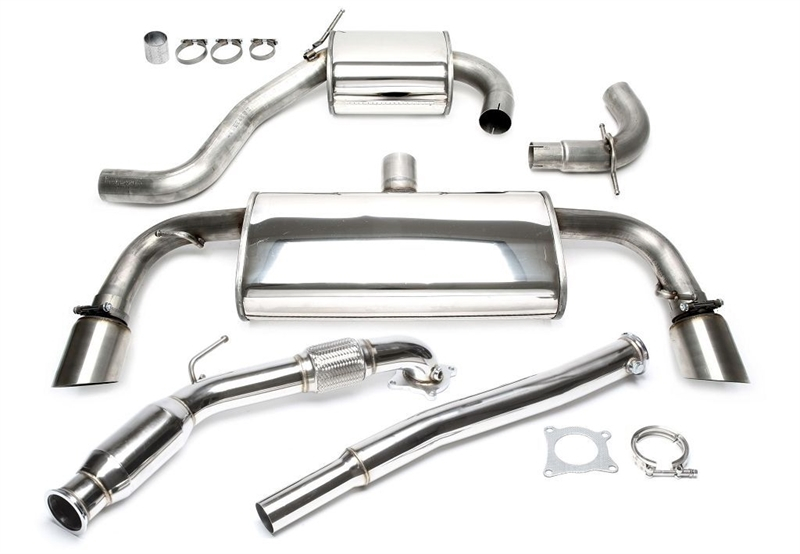 TA Technix Upgrade Kit Downpipe mit Kat + Duplex Edelstahl Anlage 1x100mm passend für VW Golf VI