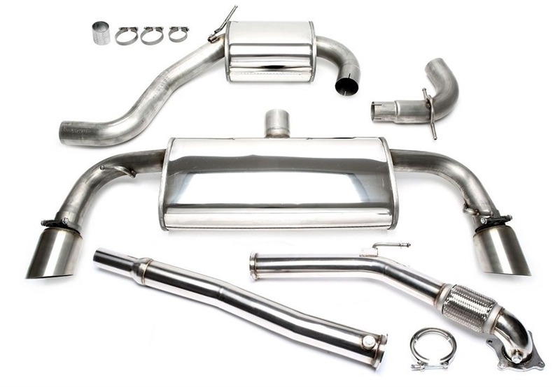 TA Technix Upgrade Kit Downpipe + Duplex Edelstahl Anlage 1x100mm passend für VW Golf VI