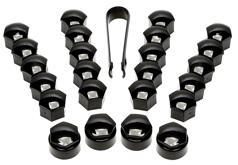 TA Technix Radbolzenkappen Set schwarz glanz