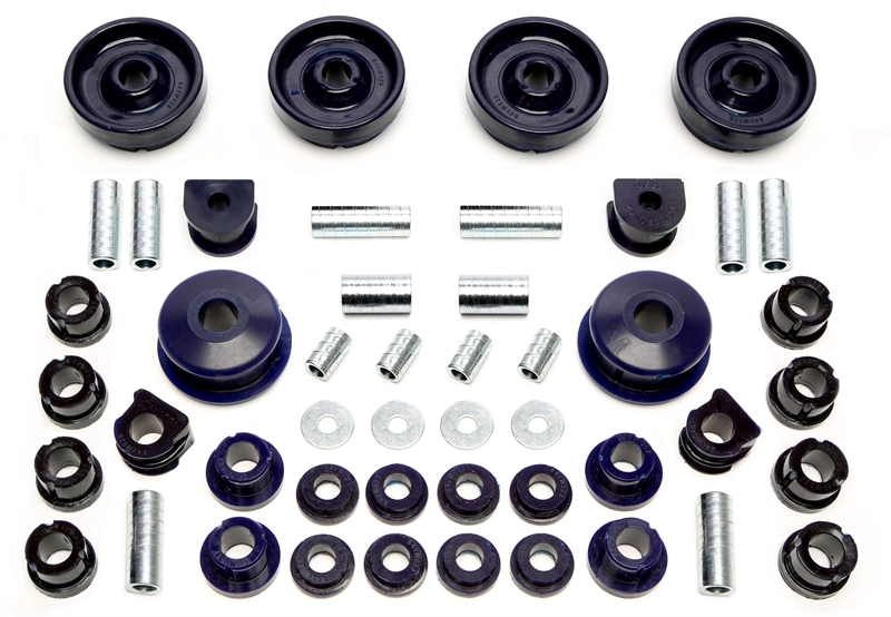 TA Technix PU-bushings kit 48-pieces / front axle with 19mm rod+HA-4WD / fits Audi A3Q (8L)/ Seat Leon T4 (1M)/ Skoda Octavia 4x4 (1U)/ VW Bora 4-Motion, Golf IV 4-Motion (1J)