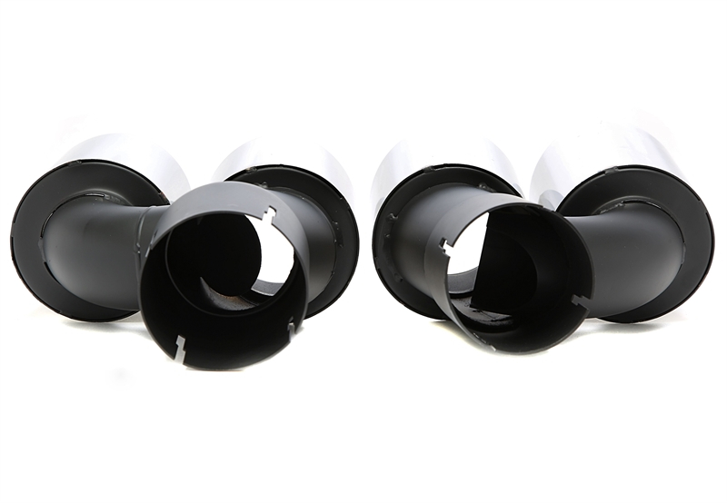 TA Technix Endrohrblende zum anschrauben "double design" oval in chrom/glänzend passend für BMW 5er Serie (G30, G31)