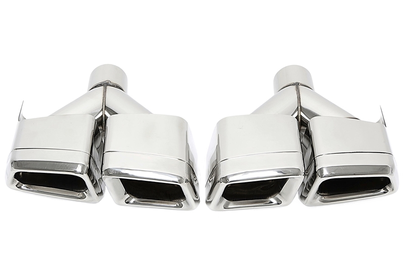 TA Technix universelles Edelstahl Endrohr zum anschweissen "Y-Rohr double design" in chrom/glänzend passend für Mercedes Benz