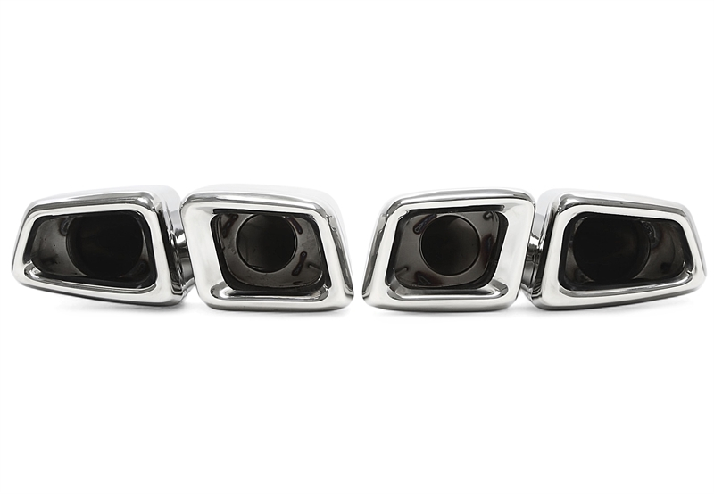 TA Technix universelles Edelstahl Endrohr zum anschweissen "Y-Rohr double design" in chrom/glänzend passend für Mercedes Benz