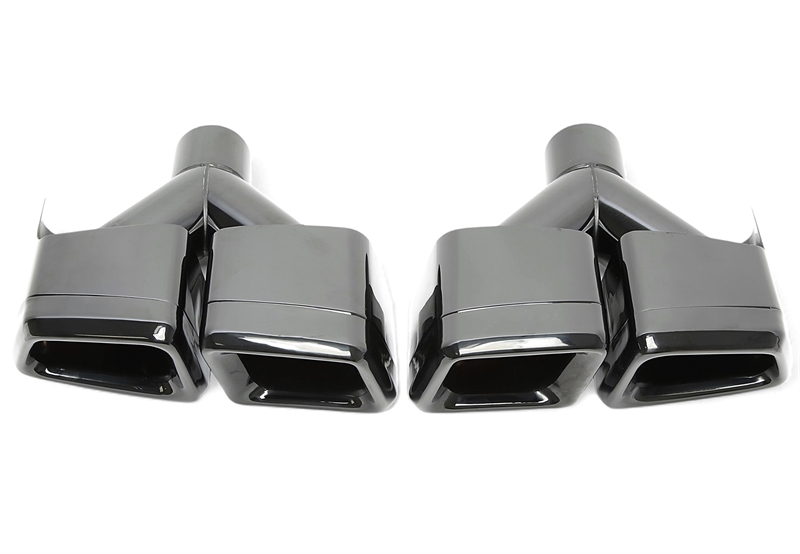 TA Technix universelles Edelstahl Endrohr zum anschweissen "Y-Rohr double design" in schwarz/glänzend passend für Mercedes Benz