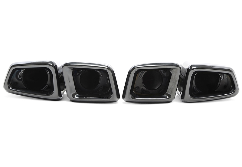 TA Technix universelles Edelstahl Endrohr zum anschweissen "Y-Rohr double design" in schwarz/glänzend passend für Mercedes Benz