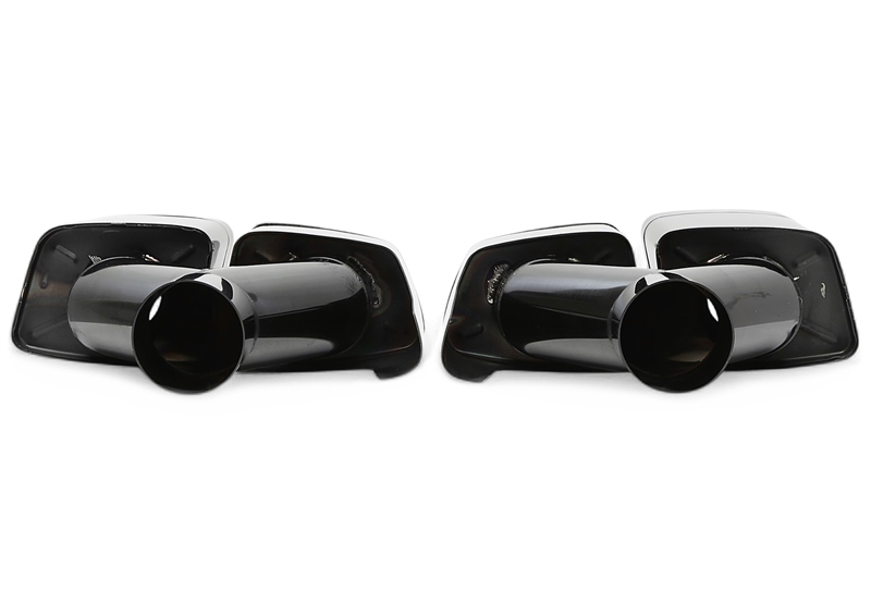 TA Technix universelles Edelstahl Endrohr zum anschweissen "Y-Rohr double design" in schwarz/glänzend passend für Mercedes Benz