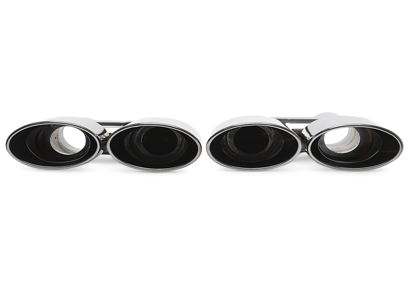 TA Technix universelles Edelstahl Endrohr zum anschweissen "H-Rohr double design" in schwarz/glänzend passend für Mercedes Benz