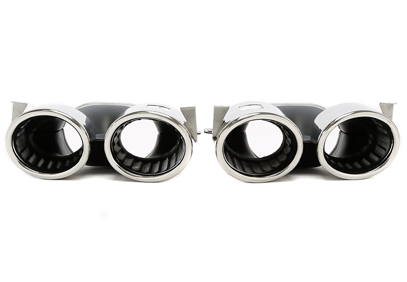 TA Technix Endrohrblende  zum anschrauben "double design" in chrom/glänzend passend für Mercedes Benz A-Klasse (W177) / CLA-Klasse (W118) A45/CLA45