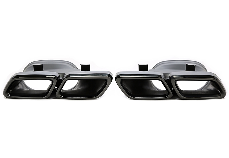 TA Technix Endrohrblende  zum anschrauben "double design" in schwarz/glänzend passend für Mercedes Benz C-Klasse (W205) / GLC-Klasse (X/C253)