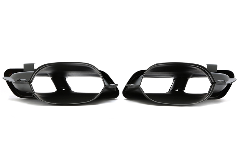 TA Technix Endrohrblende  zum anschrauben "double design" in schwarz/glänzend passend für Mercedes Benz C-Klasse (W205) / GLC-Klasse (X/C253)