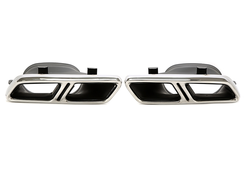 TA Technix Endrohrblende zum anschrauben "double design whole" in chrom/glänzend passend für Mercedes Benz C-Klasse (W205) / GLC-Klasse (X/C253)