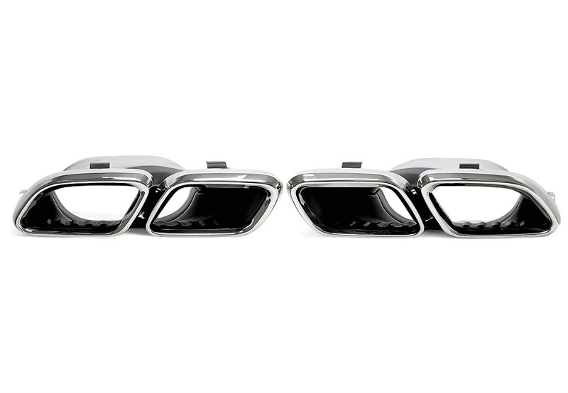 TA Technix Endrohrblende zum anschrauben "double design C63" in chrom/glänzend passend für Mercedes Benz C-Klasse (W205)