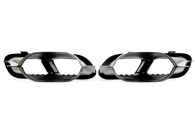 TA Technix Endrohrblende zum anschrauben "double design C63" in chrom/glänzend passend für Mercedes Benz C-Klasse (W205)